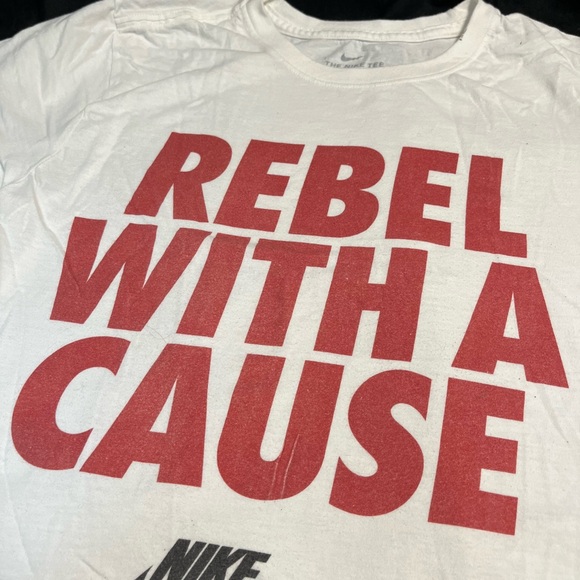 Nike White Tee with Bold Red Graphic - Picture 2 of 4